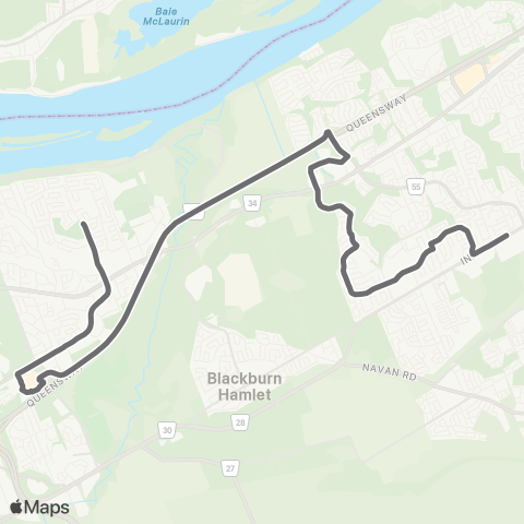 OC Transpo Colonel By HS map