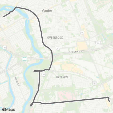 OC Transpo De Lasalle - Elmvale map