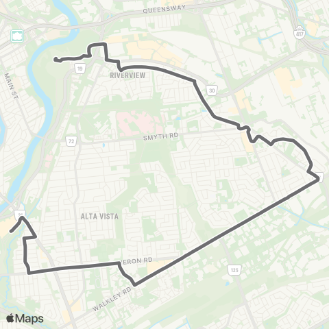 OC Transpo Billings Bridge - Hurdman map