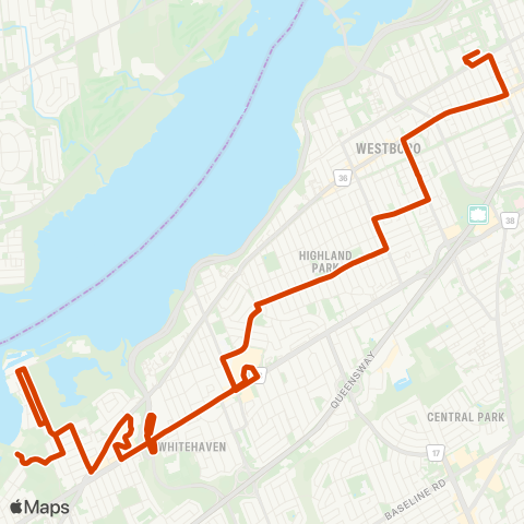 OC Transpo Britannia - Tunney's Pasture map