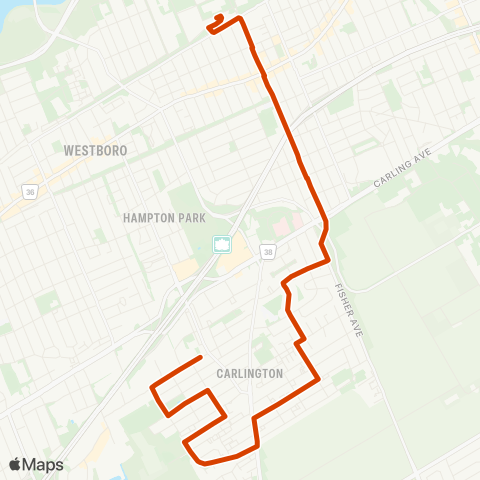 OC Transpo Carlington - Tunney's Pasture map