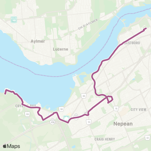 OC Transpo Tunney's Pasture - Grandview map