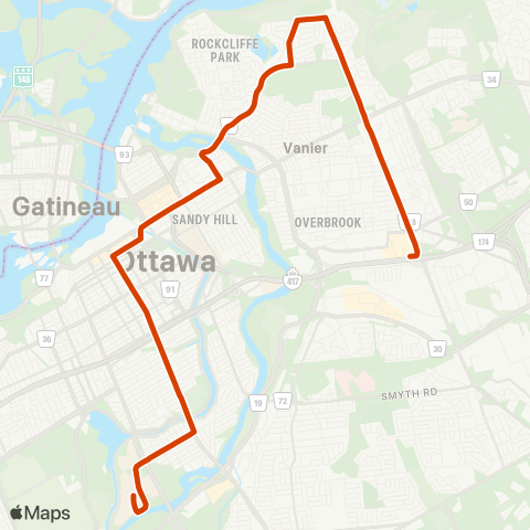 OC Transpo St-Laurent / Brittany - Carleton map