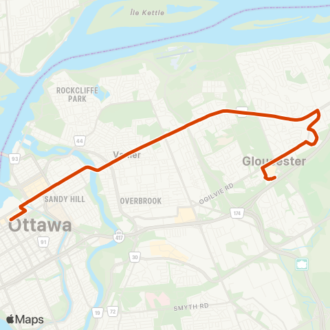 OC Transpo Parliament - Blair map