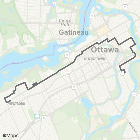 OC Transpo Westboro - Main map