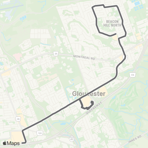 OC Transpo Beacon Hill - St-Laurent map