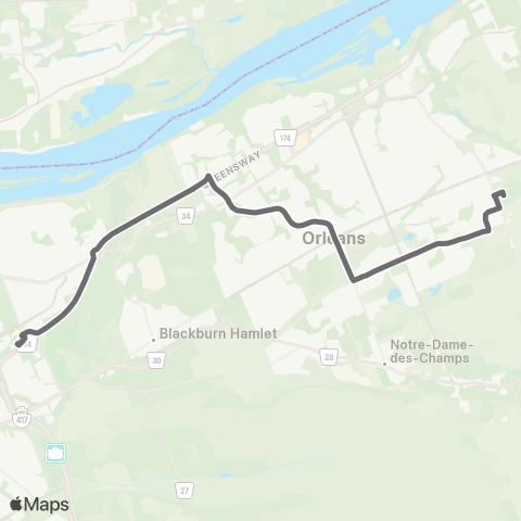 OC Transpo Millennium - Blair map