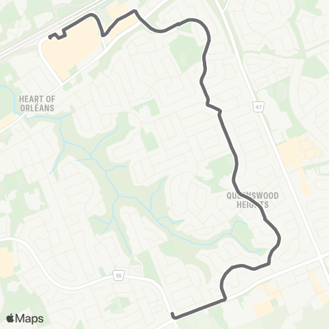 OC Transpo Queenswood Heights - Blair map