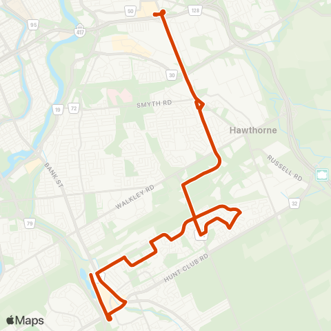 OC Transpo Greenboro / Hurdman - St-Laurent map