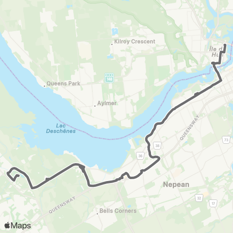 OC Transpo Gatineau - Kanata-Solandt map