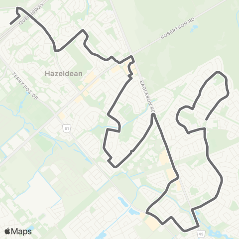 OC Transpo Bridlewood - Terry Fox map