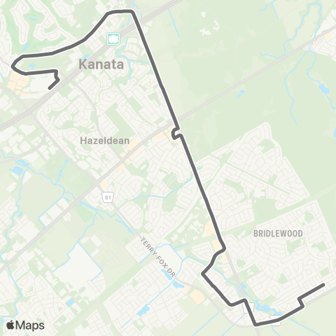 OC Transpo Terry Fox - Hope Side map