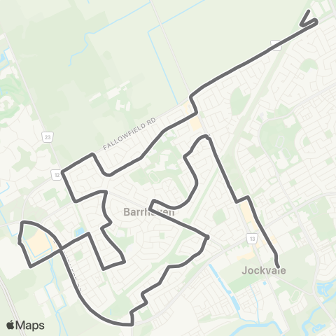 OC Transpo Fallowfield - Barrhaven Centre map