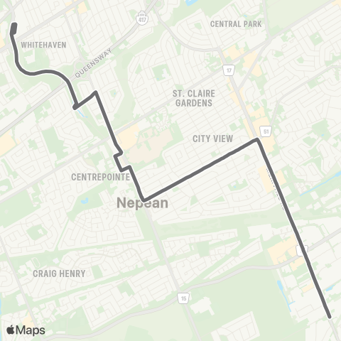 OC Transpo Rideau - Nepean South / Sud map