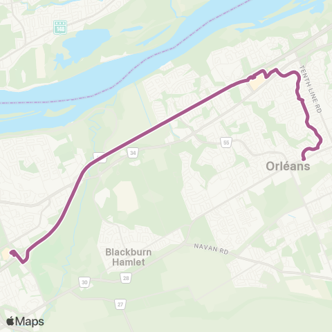 OC Transpo Blair - Queenswood Heights map