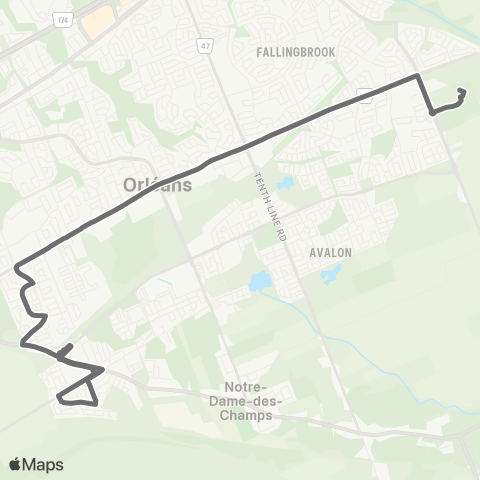 OC Transpo Gisele Lalonde High School - Orleans Loc map