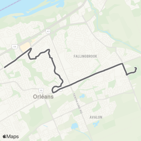 OC Transpo Gisele Lalonde HS - Orleans Loc map