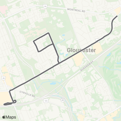 OC Transpo Lb Pearson HS - St. Laurent map