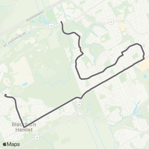 OC Transpo Ecole Louis Riel - Orleans map