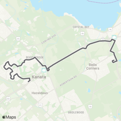 OC Transpo Bell HS - Kanata map