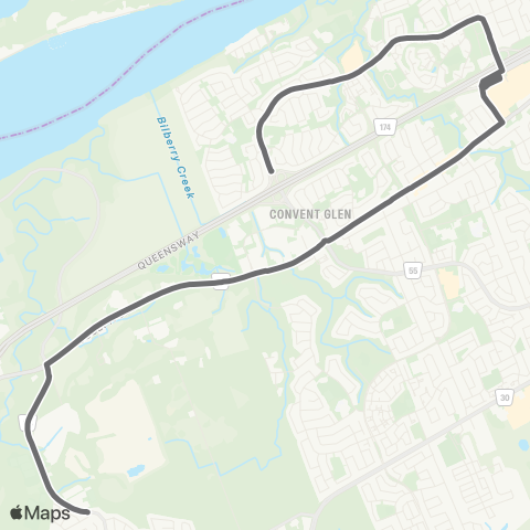 OC Transpo Louis-Riel - Orleans map