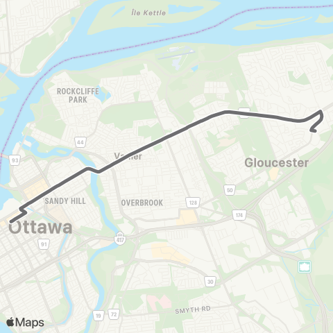 OC Transpo Lester B H.S. map