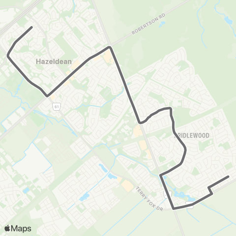 OC Transpo Summergaze - Holy Trinity HS map