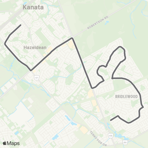 OC Transpo Eagleson - Holy Trinity HS map