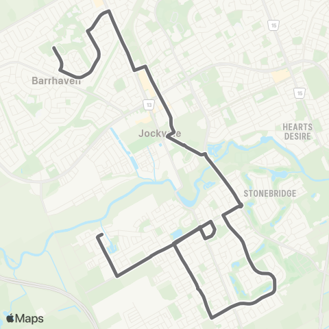 OC Transpo John McCrae - Minto Rec. map