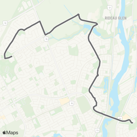 OC Transpo St. Mother Teresa HS map