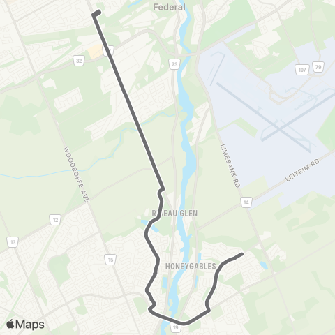 OC Transpo Merivale HS - Riverside South map