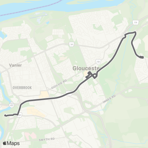 OC Transpo Blackburn Hamlet - Blair map