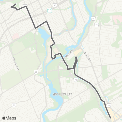 OC Transpo Bayview - South Keys E map