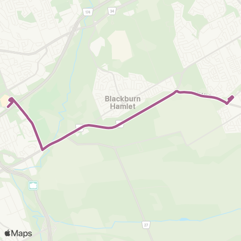 OC Transpo Blair - Chapel Hill map