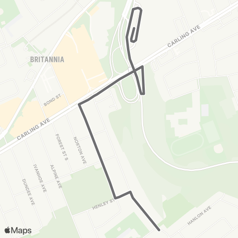 OC Transpo Queensway Terrace - Lincoln Fields map