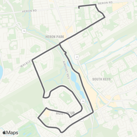 OC Transpo Greenboro - Hurdman map