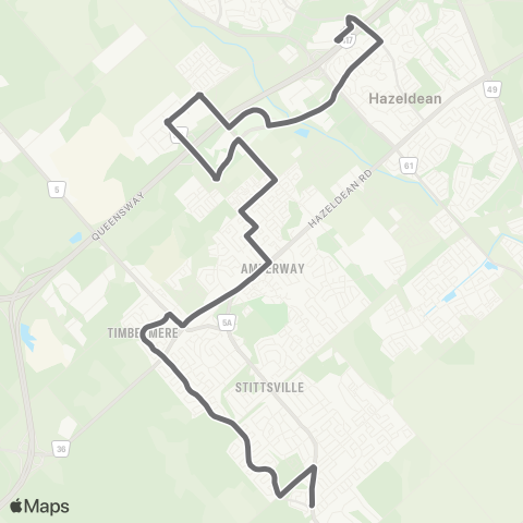 OC Transpo Terry Fox - Stittsville map