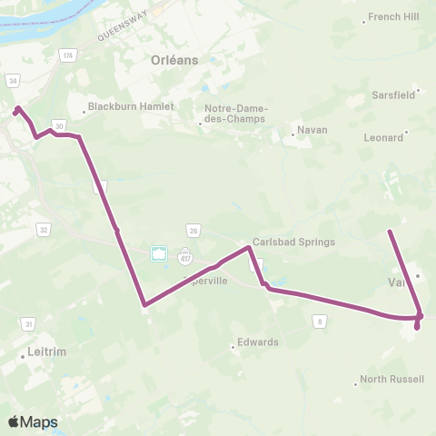 OC Transpo Blair - Vars map