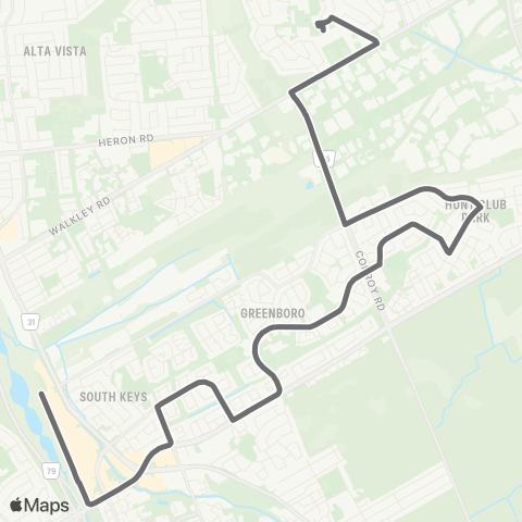 OC Transpo Canterbury - Greenboro map