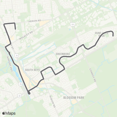 OC Transpo Ridgemont-St Pats map