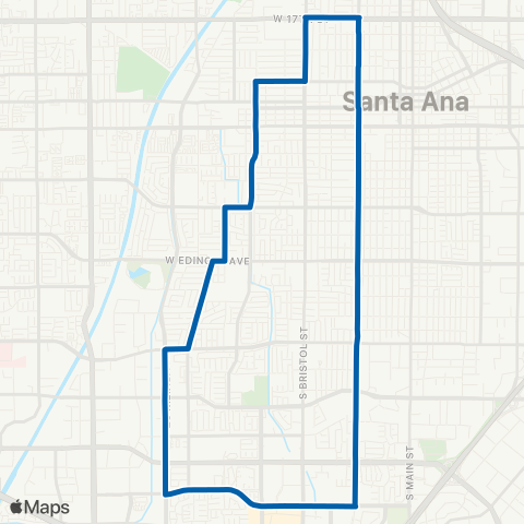 OCTA Santa Ana and Costa Mesa CC map