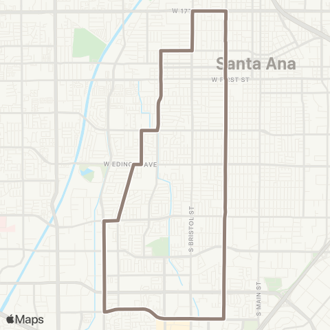 OCTA Santa Ana / Costa Mesa map