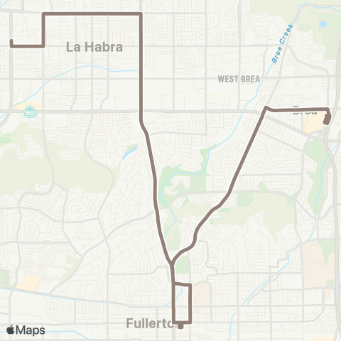 OCTA La Habra - Brea Mall map