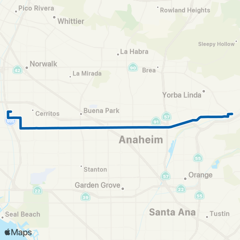 OCTA Lakewood - Anaheim Hills map