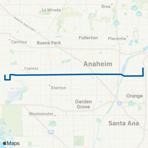 OCTA Long Beach - Orange map