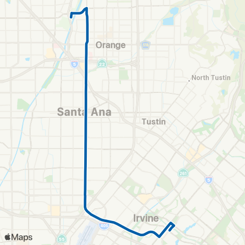 OCTA Anaheim - Irvine map