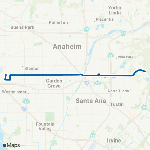 OCTA Garden Grove - Orange map