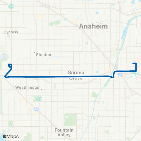 OCTA Garden Grove - Orange map