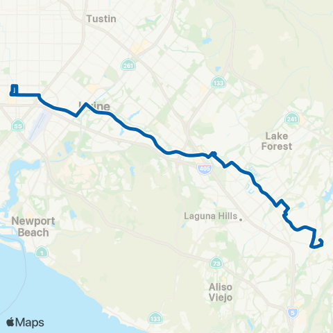 OCTA Costa Mesa - Mission Viejo map