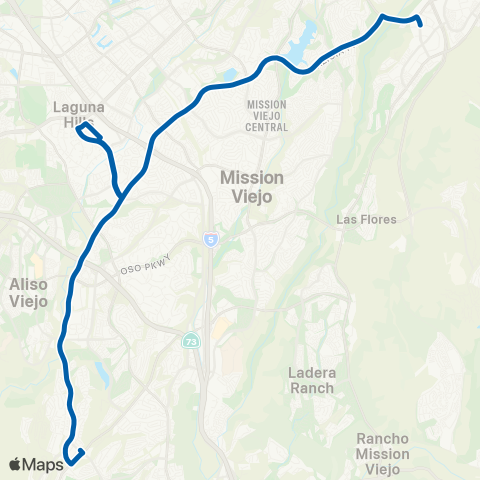 OCTA Rancho Santa Margarita - Laguna Niguel map